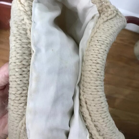 Vintage Knit Boho Round Handle Handbag Purse - Picture 11 of 12